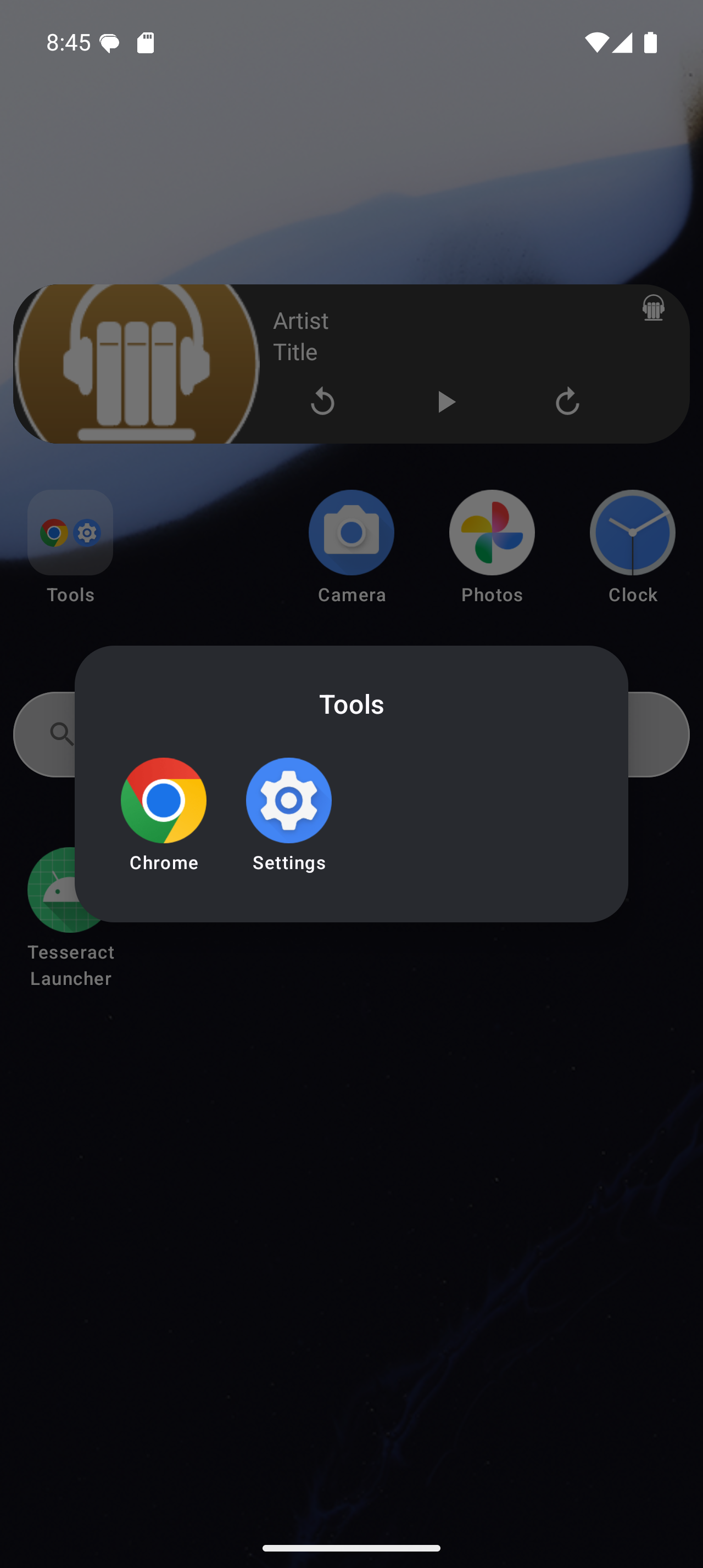 An open app folder in Tesseract
