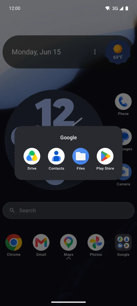 An open app folder in Tesseract